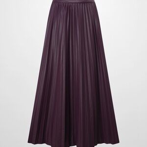 bagatelle Deep Plum Pleated Maxi Skirt